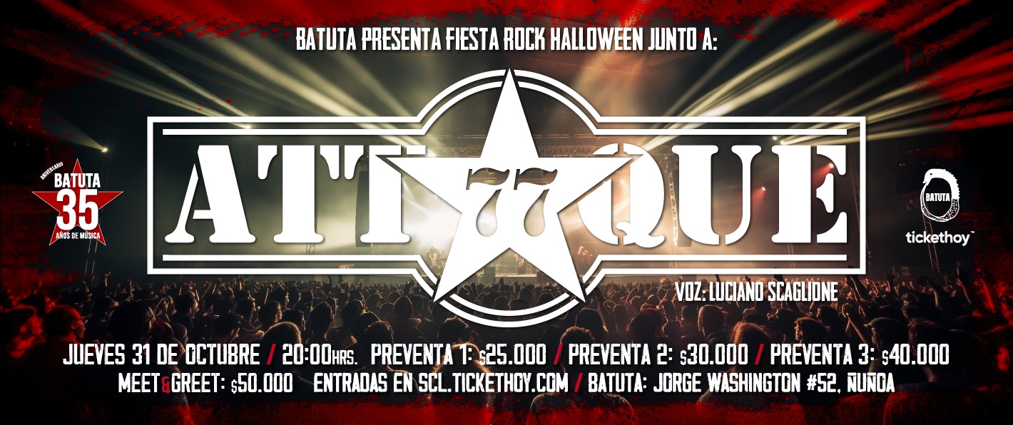 Fiesta Rock de Halloween con ATTAQUE 77 en Vivo