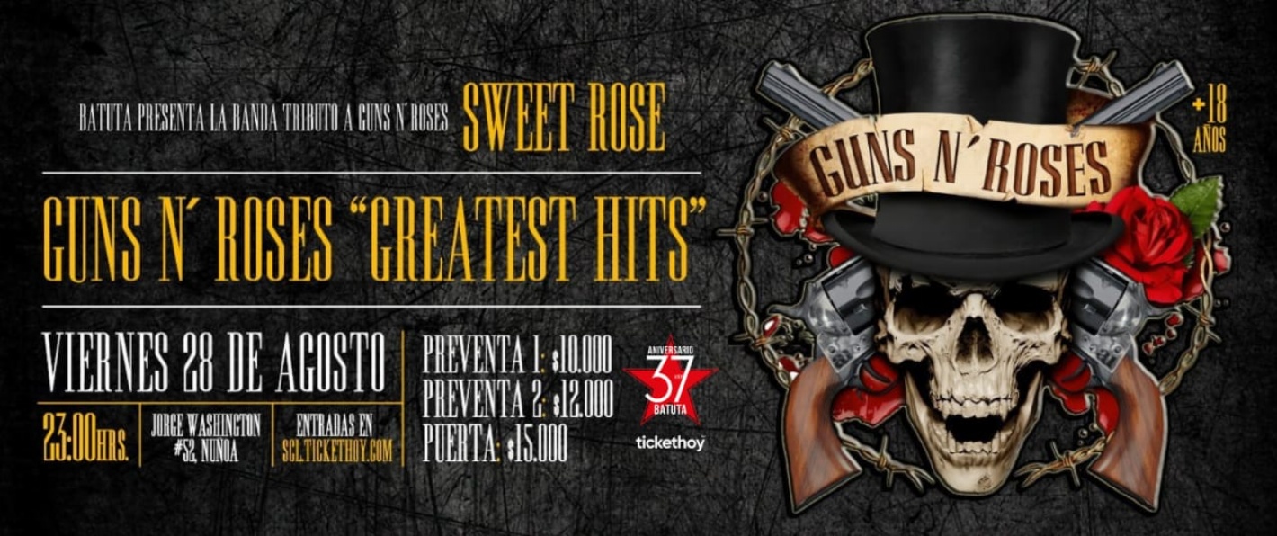 GUNS N ROSES - MES DE ANIVERSARIO, 37 AÑOS DE BATUTA