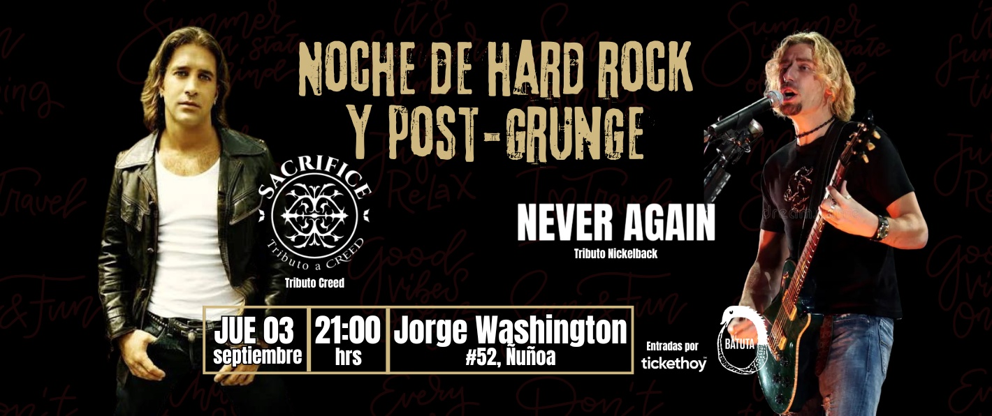 NOCHE DE HARD ROCK Y POST GRUNGE